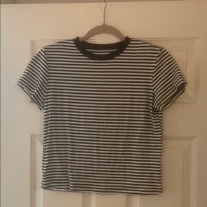 Chic Striped Black and White Crop Top